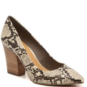 CROWN VINTAGE Emmarose Snake Print Block Heels
